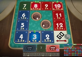 Plateau 12 cases Monopoly Roll 'em avec multiplicateurs et maisons